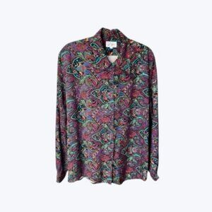 Vintage Multicolor Paisley Cotton Shirt